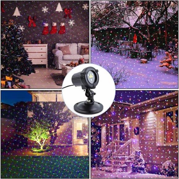 Laser Christmas Lights, Garden Laser Lights Projector, 3 Color Red Green Blue - Picture 6 of 6